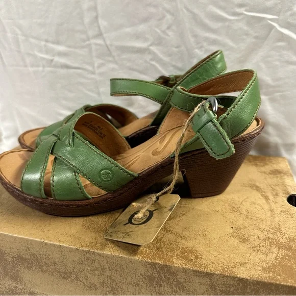 NWT Born Belinda Boho Green Leather Sandals for Women size 9 - Picture 4 of 5
